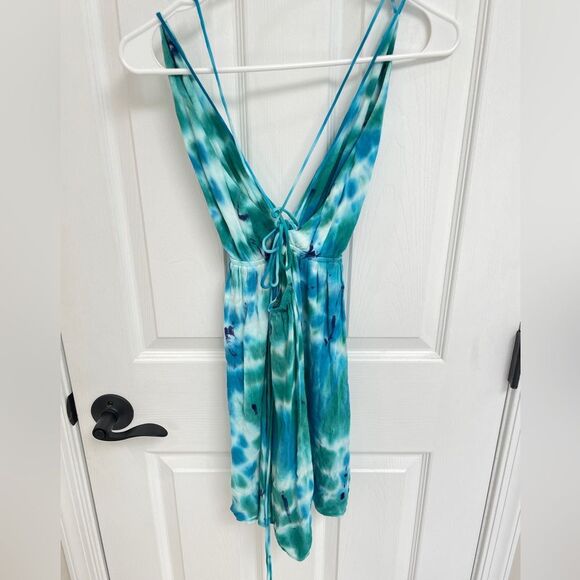 Forever 21 Contemporary Blue Green Tie Dye Swim Coverup Dress Women’s Size S - Picture 2 of 5